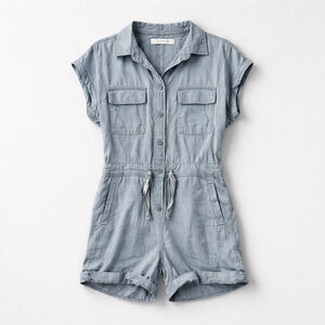 0226 *** BILLY T *** NWT Size SX Soft sleeveless blue jean romper. Fun look!